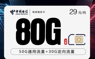 电信海宙卡长期优惠29元80G流量套餐