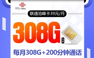 联通沧峰卡【39元308G+200分钟】