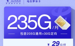 电信梦泉卡【29元235G+100分钟】